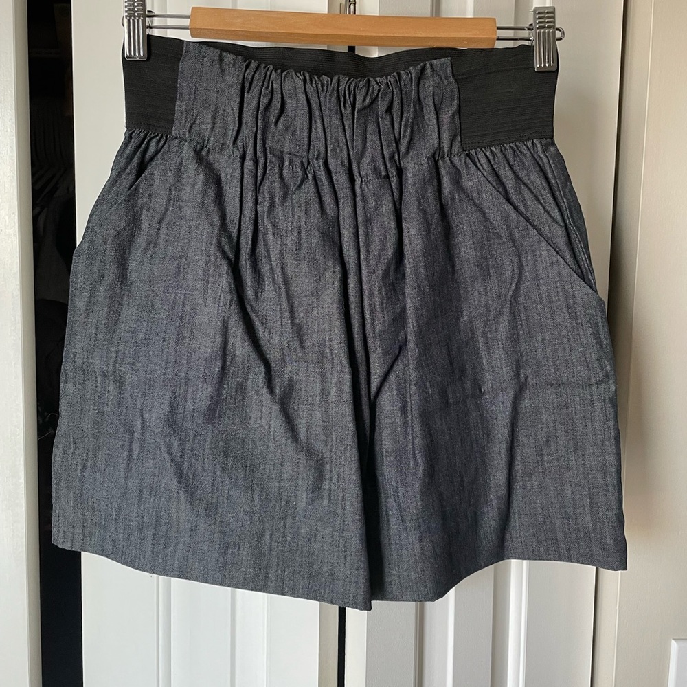 Aqua Denim Skirt from Bloomingdale’s
